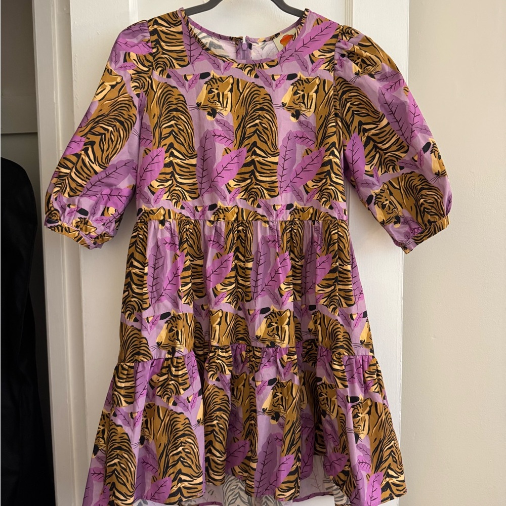 FARM Rio Purple and Brown Tiger Print Mini Dress - Picture 2 of 4